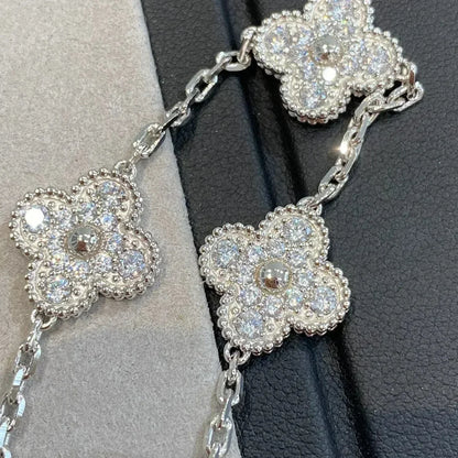 [Clover Jewels]CLOVER 5 MOTIFS  DIAMOND BRACELET SILVER