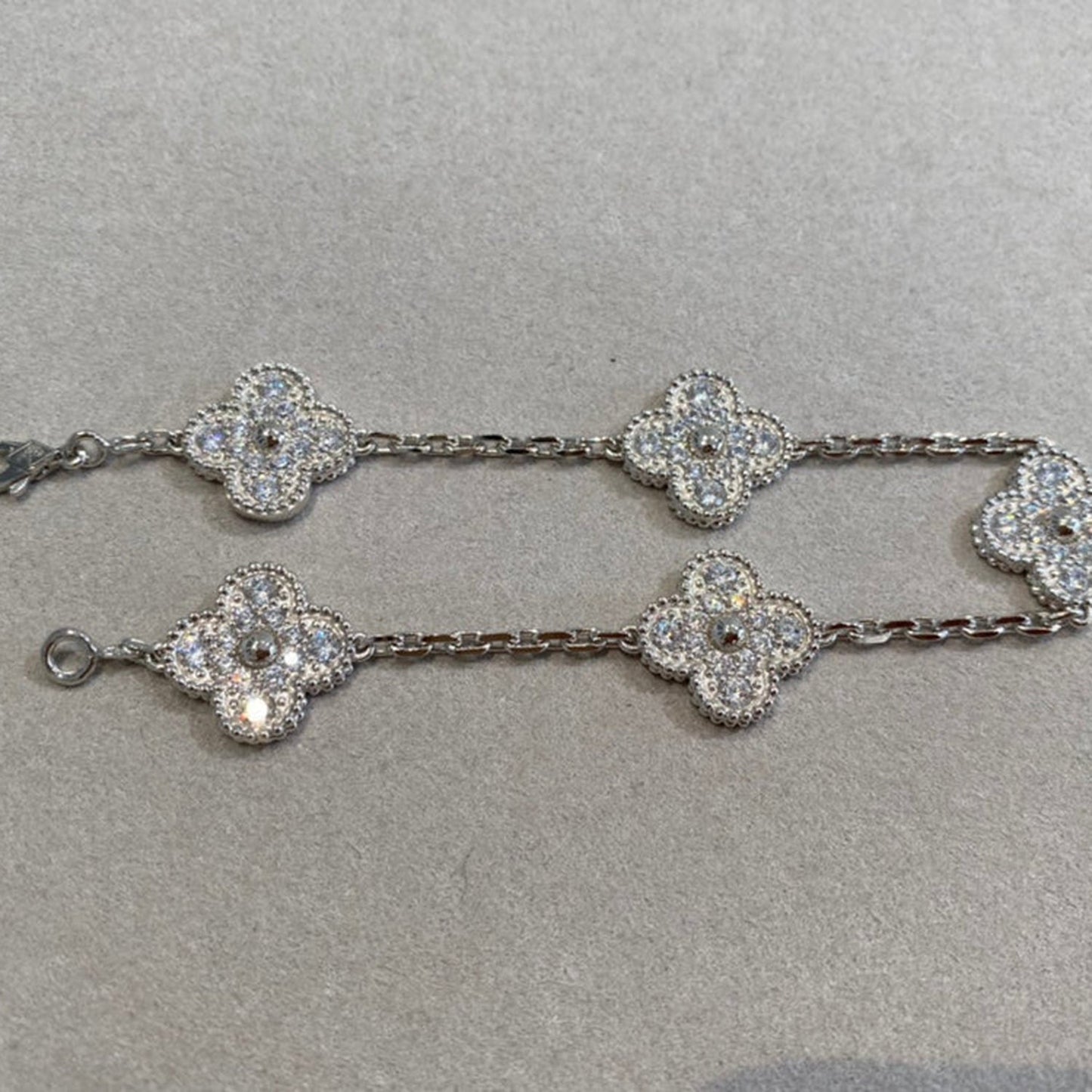 [Clover Jewels]CLOVER 5 MOTIFS  DIAMOND BRACELET SILVER