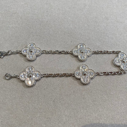 [Clover Jewels]CLOVER 5 MOTIFS  DIAMOND BRACELET SILVER