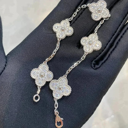 [Clover Jewels]CLOVER 5 MOTIFS  DIAMOND BRACELET SILVER