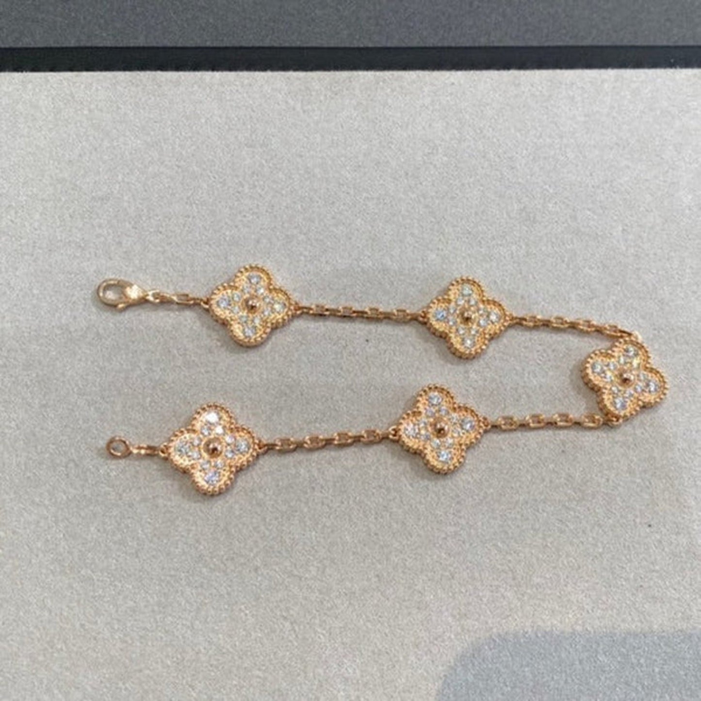 [Clover Jewels]CLOVER 5 MOTIFS  FULL DIAMOND BRACELET