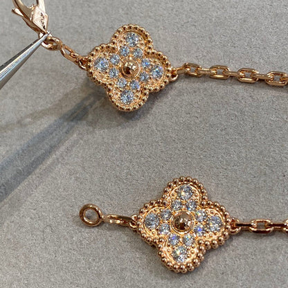 [Clover Jewels]CLOVER 5 MOTIFS  FULL DIAMOND BRACELET