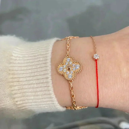 [Clover Jewels]CLOVER 5 MOTIFS  FULL DIAMOND BRACELET