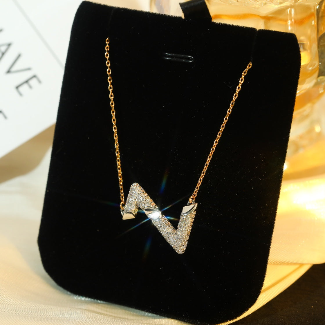 [Clover Jewels]VOLT SILVER DIAMOND PEDANT NECKLACE