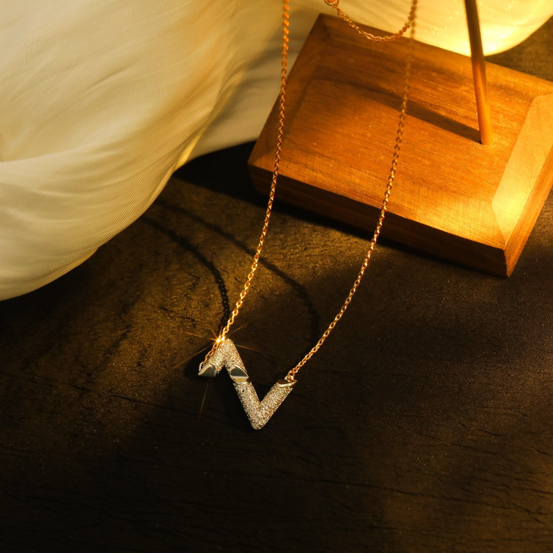 [Clover Jewels]VOLT SILVER DIAMOND PEDANT NECKLACE