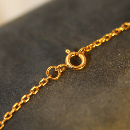 [Clover Jewels]SUN PEDANT PINK GOLD 1 DIAMOND NECKLACE