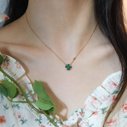 [Clover Jewels]SUN PEDANT PINK GOLD 1 DIAMOND NECKLACE