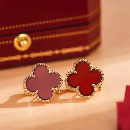 [Clover Jewels]CLOVER MEDIUM 1 MOTIFS CARNELIAN  EARRINGS