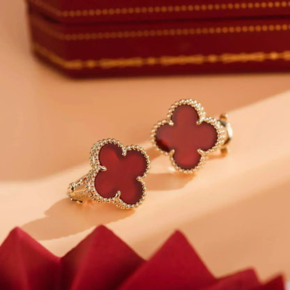 [Clover Jewels]CLOVER MEDIUM 1 MOTIFS CARNELIAN  EARRINGS