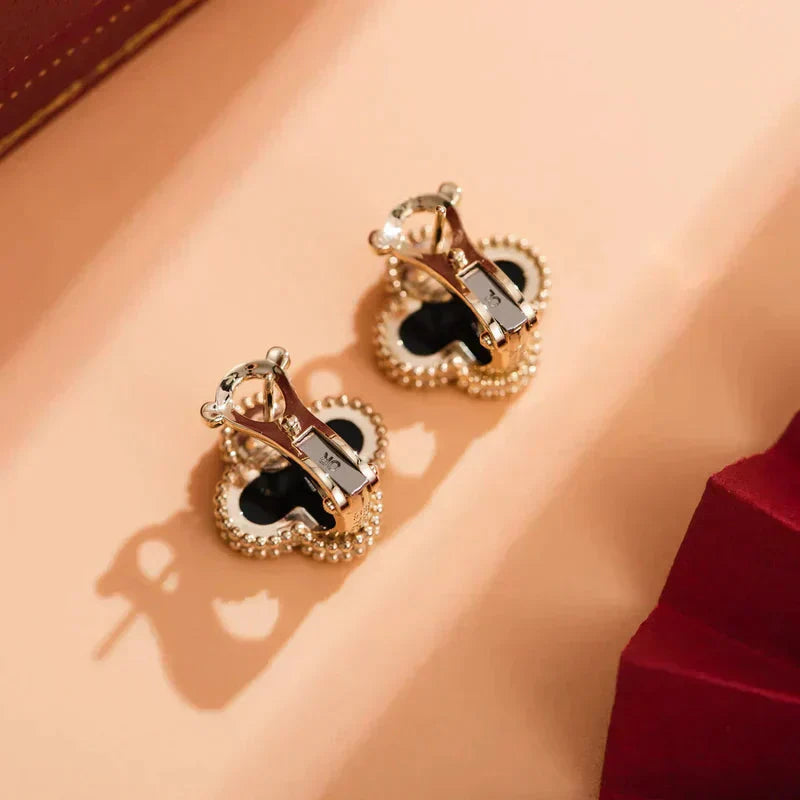 [Clover Jewels]CLOVER MEDIUM 1 MOTIFS  ONYX STUD EARRINGS