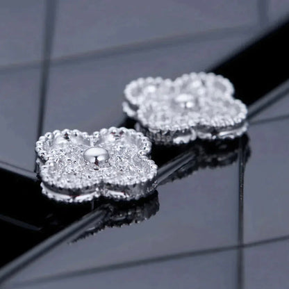 [Clover Jewels]CLOVER 1 MOTIFS DIAMOND STUD EARRINGS SILVER