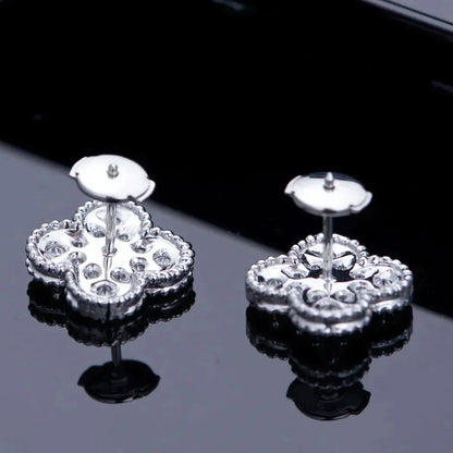 [Clover Jewels]CLOVER 1 MOTIFS DIAMOND STUD EARRINGS SILVER