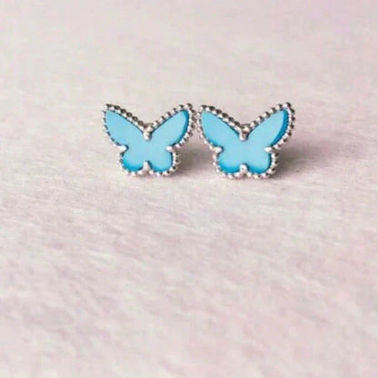 [Clover Jewels]BUTTERFLY TURQUOISE EARRINGS SILVER