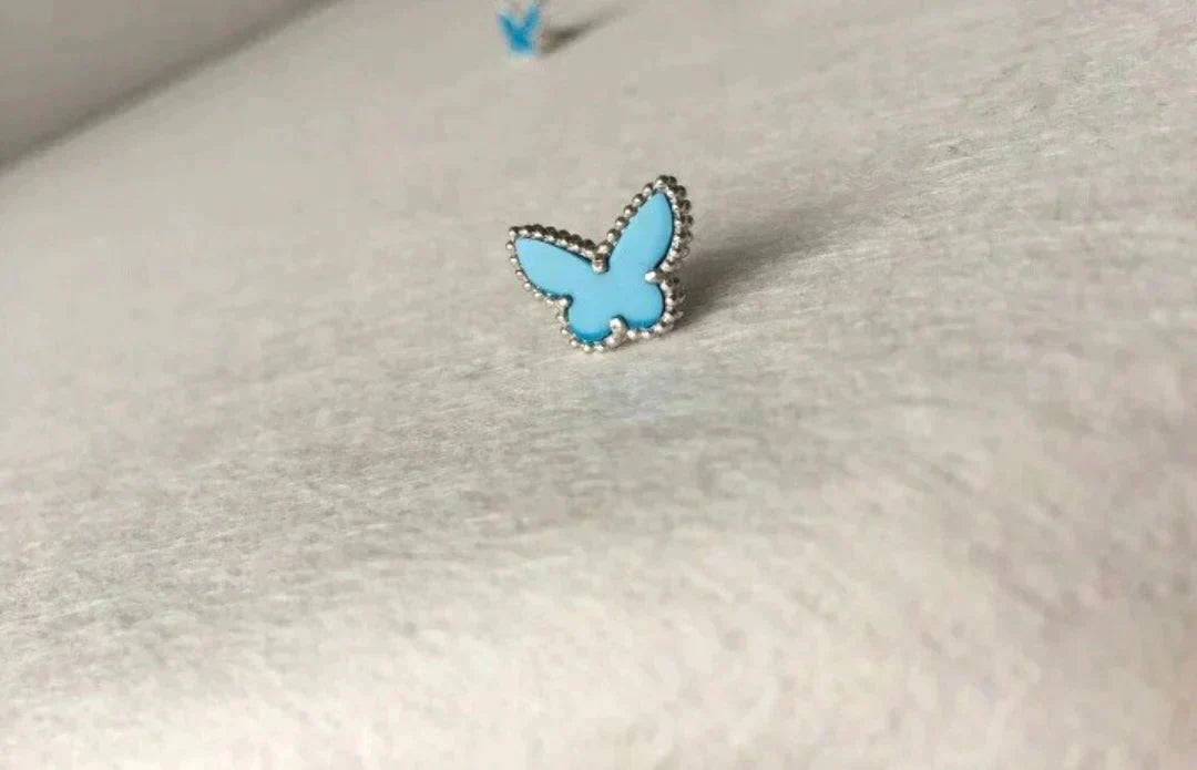 [Clover Jewels]BUTTERFLY TURQUOISE EARRINGS SILVER