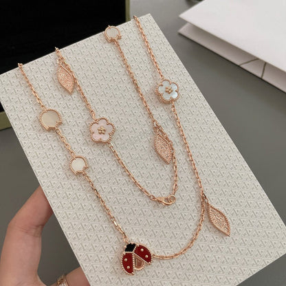 [Clover Jewels]LUCKY SPRING 15 MOTIFS ROSE GOLD NECKLACE