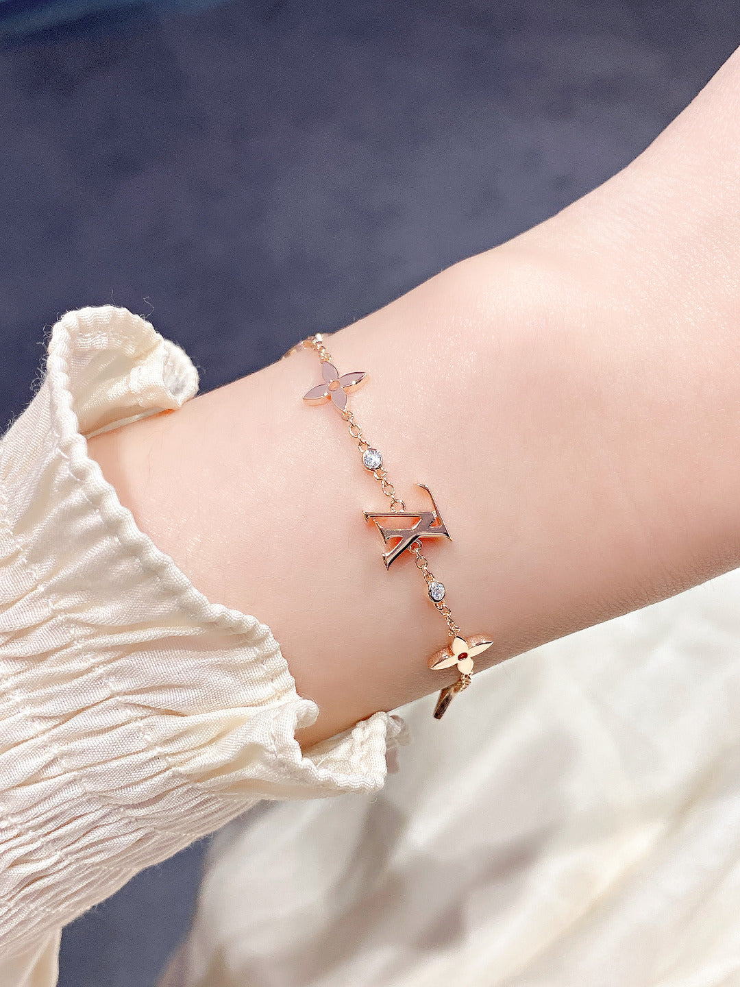 [Clover Jewels]STAR AND SUN 7 MOTIFS GOLD BRACELET