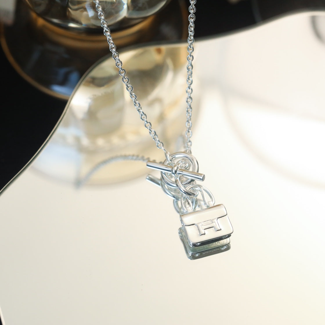 [Clover Jewels]POP H PEDANT SILVER NECKLACE