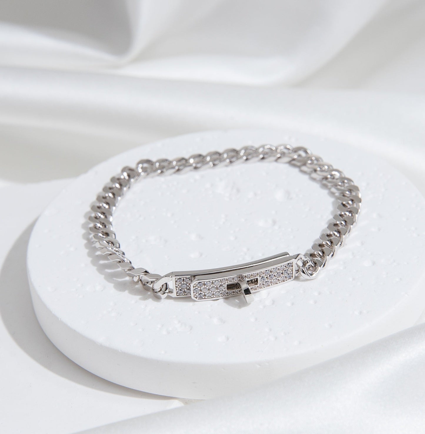 [Clover Jewels]KELLY CHAIN SILVER DIAMOND BRACELET