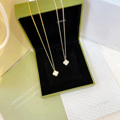 [Clover Jewels]CLOVER MINI 9.5MM WHITE MOTHER-OF-PEARL NECKLACE