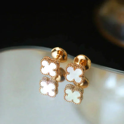 [Clover Jewels]CLOVER MINI 9.5MM WHITE MOP EARRINGS