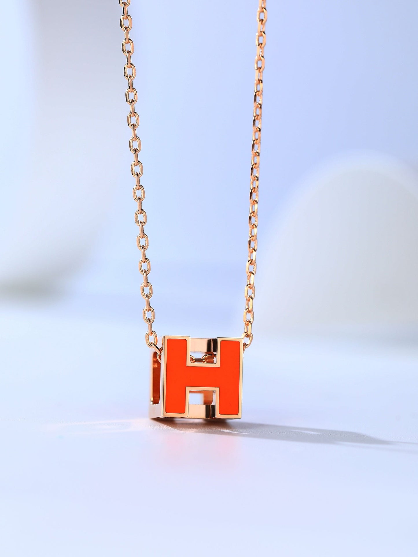 [Clover Jewels]H CAGE PINK GOLD NECKLACE