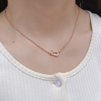 [Clover Jewels]FORCE 10 PINK GOLD DIAMOND NECKLACE