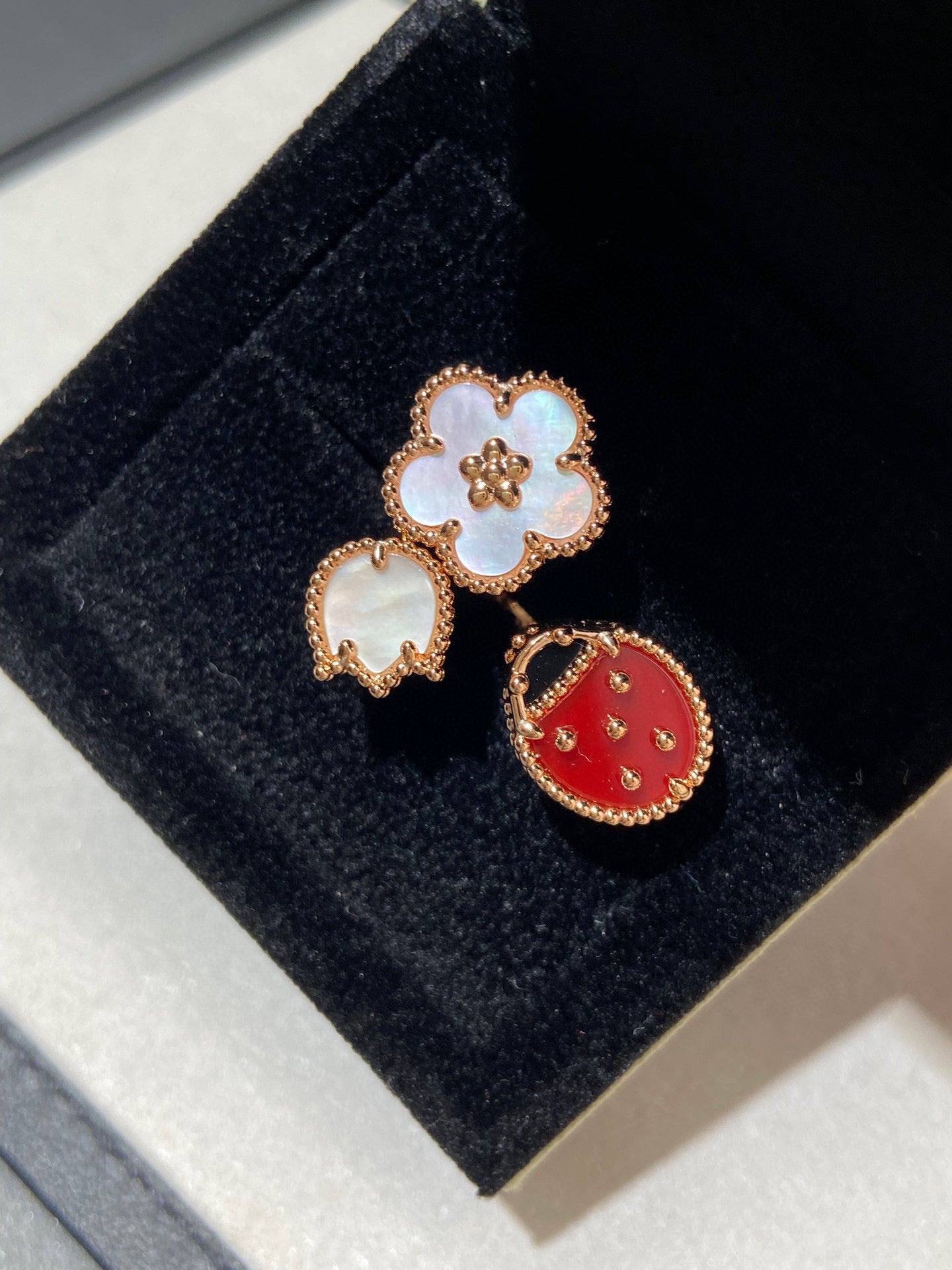 [Clover Jewels]LUCKY 3 MOTIF ROSE GOLD RING