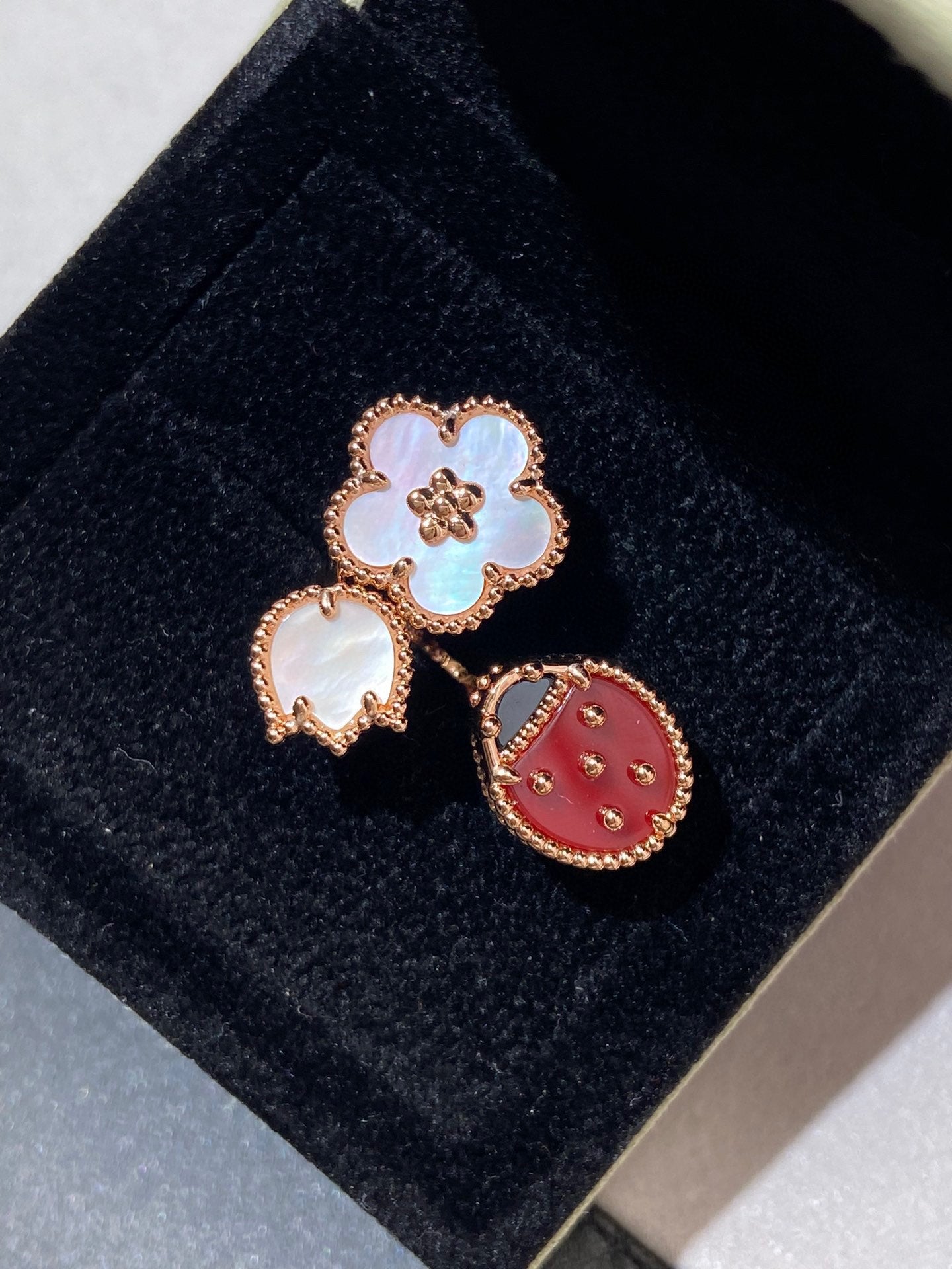 [Clover Jewels]LUCKY 3 MOTIF ROSE GOLD RING