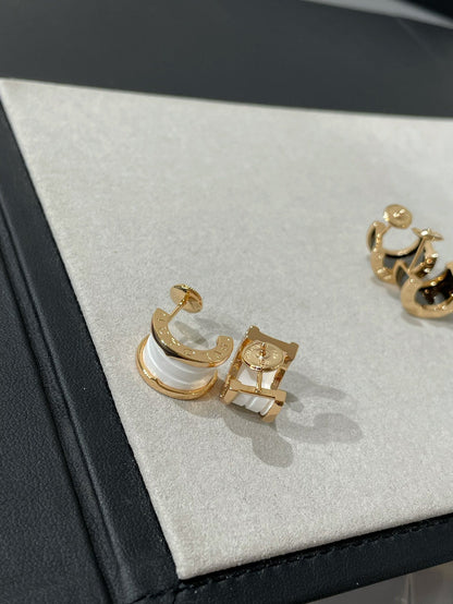 [Clover Jewels]ZERO 1 PINK GOLD CERAMIC EARRINGS