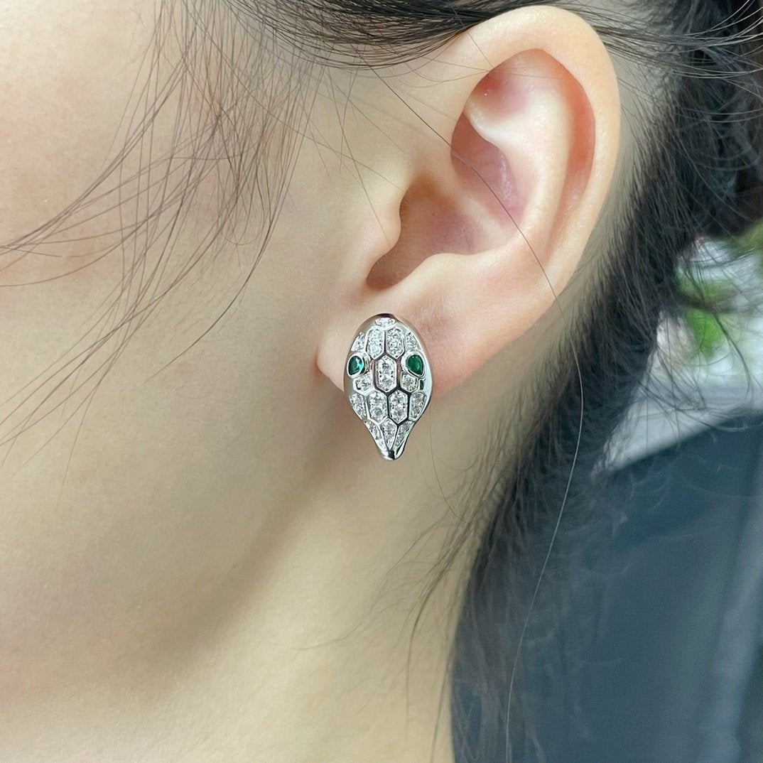 [Clover Jewels]SERPENT DIAMOND STUD EARRINGS