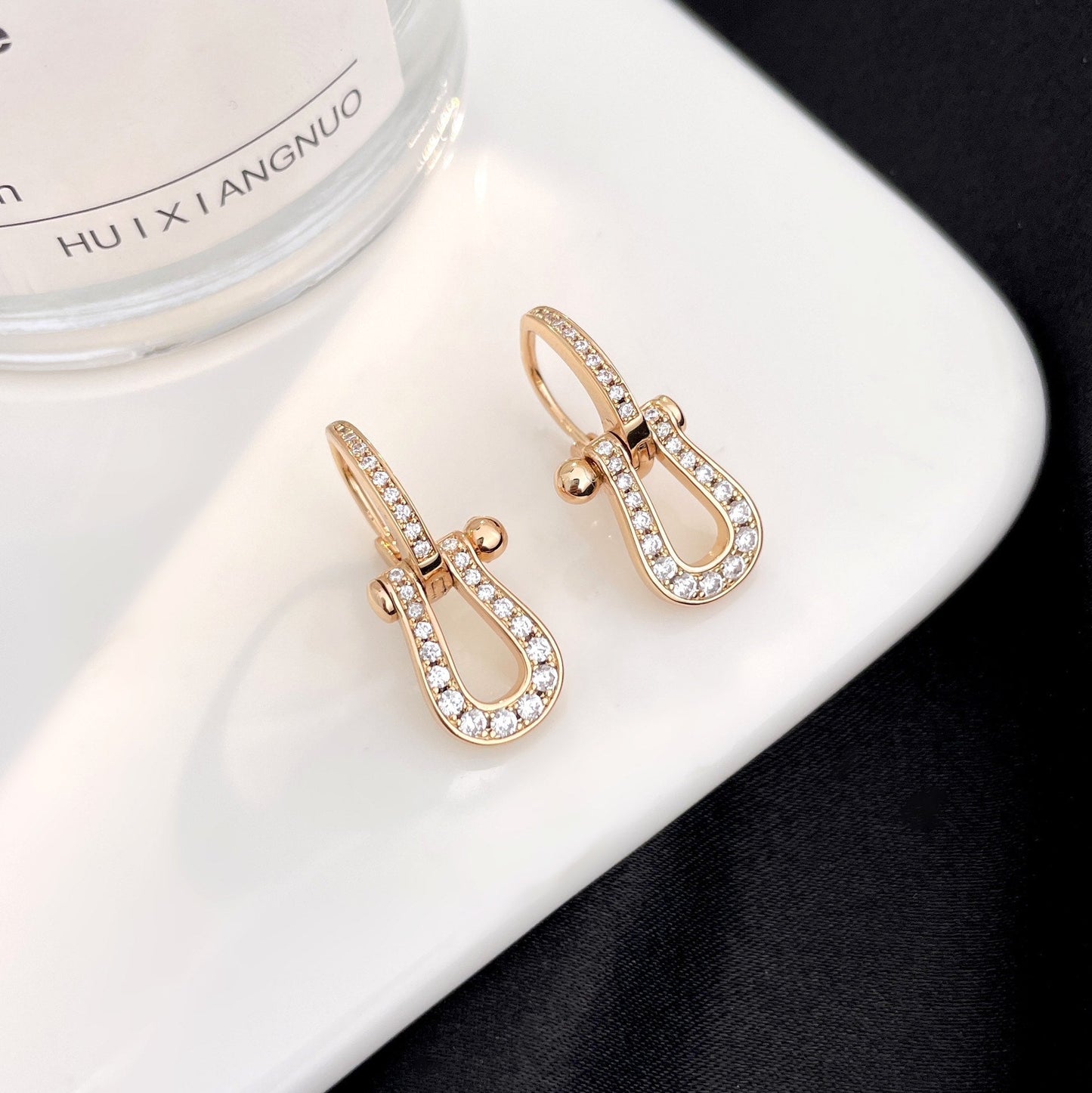 [Clover Jewels]FORCE 10 FULL DIAMOND DROP EARRINGS MEDIUM MODEL