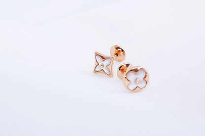 [Clover Jewels]STAR AND SUN PINK GOLD MOP STUD EARRINGS