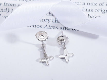 [Clover Jewels]VIDYLLE SILVER DIAMOND MINI DROP EARRINGS