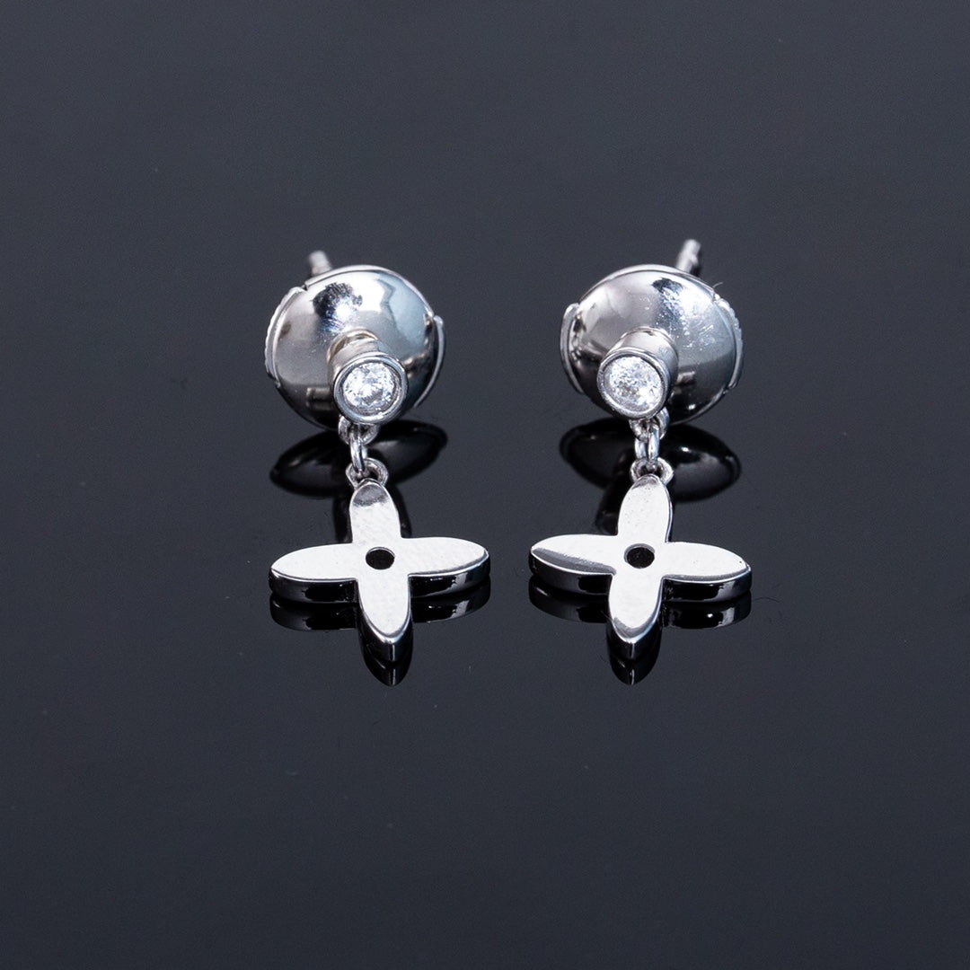 [Clover Jewels]VIDYLLE SILVER DIAMOND MINI DROP EARRINGS