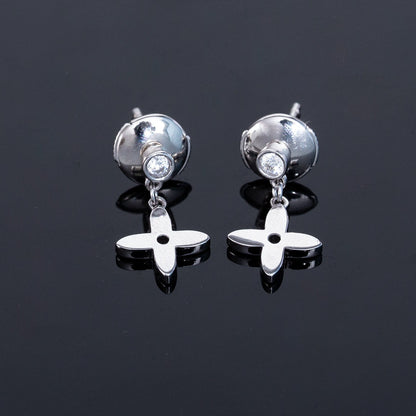 [Clover Jewels]VIDYLLE SILVER DIAMOND MINI DROP EARRINGS