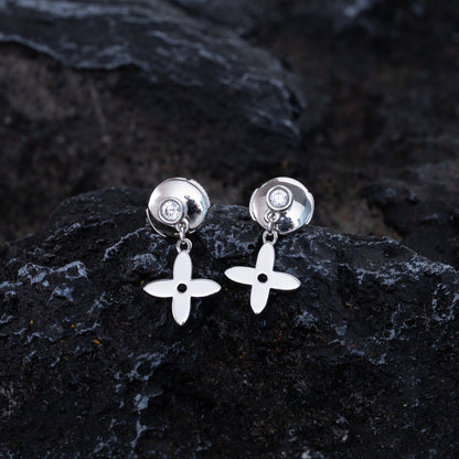 [Clover Jewels]VIDYLLE SILVER DIAMOND MINI DROP EARRINGS