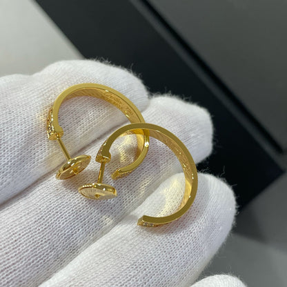 [Clover Jewels]LOVE DIAMOND GOLD HOOP EARRINGS