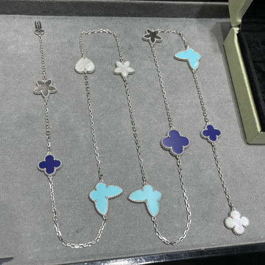 [Clover Jewels]LUCKY CLOVER SILVER 11 MOTIF NECKLACE