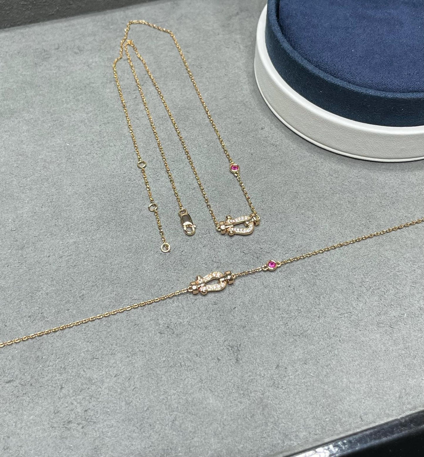 [Clover Jewels]FORCE 10 DIAMOND PINK GOLD NECKLACE