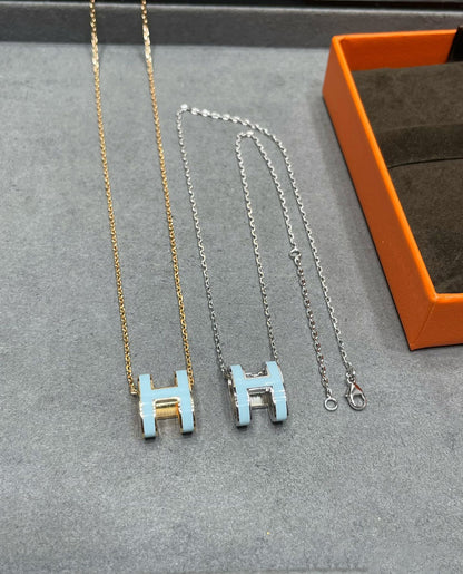 [Clover Jewels]POP H SKY BLUE NECKLACE