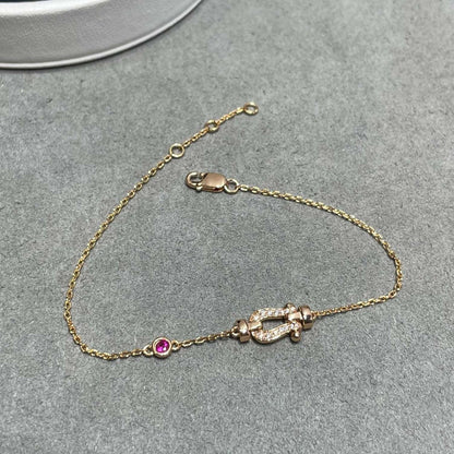 [Clover Jewels]FORCE 10 DIAMOND CHAIN LINK PINK GOLD BRACELET