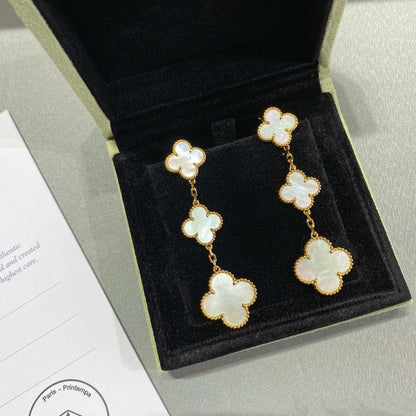 [Clover Jewels]CLOVER MOP 3 MOTIFS GOLD EARRINGS