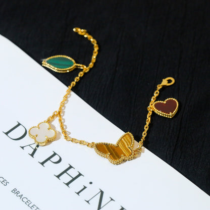 [Clover Jewels]LUCKY SPRING 5 MOTIF GOLD BRACELET