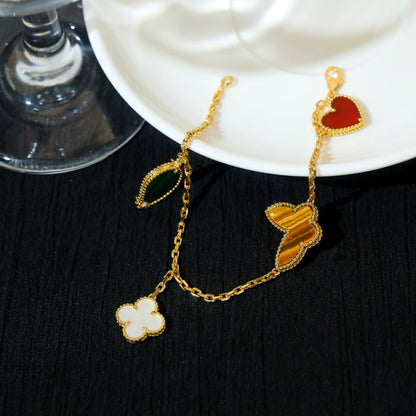 [Clover Jewels]LUCKY SPRING 5 MOTIF GOLD BRACELET