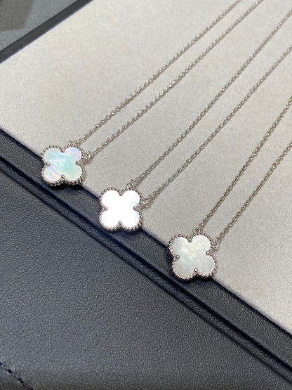 [Clover Jewels]CLOVER MEDIUM SILVER WHITE MOP NECKLACE