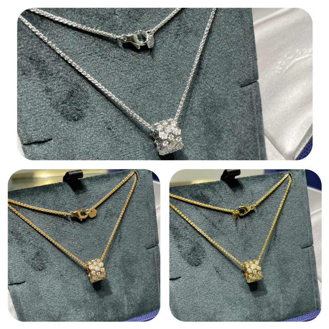 [Clover Jewels]BEE LOVE DIAMOND PAVED 3 ROW NECKLACE