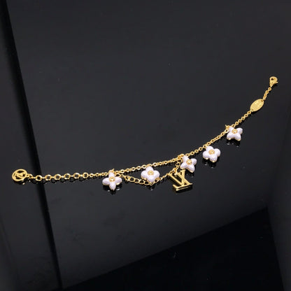 [Clover Jewels]LOGO 6 MOTIF STAR AND SUN GOLD BRACELET