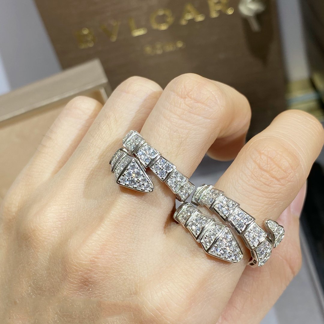 [Clover Jewels]SERPENTI RING SILVER DIAMOND PAVED