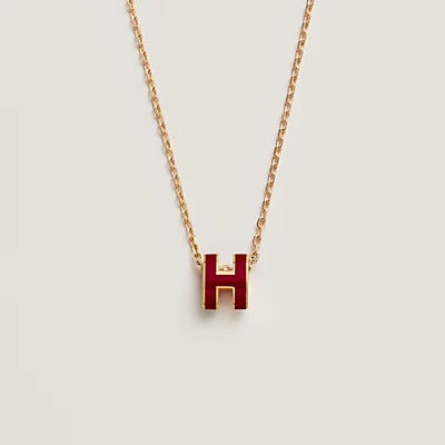 [Clover Jewels]HM CLIC RED ENAMEL GOLD NECKLACE