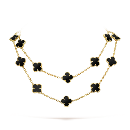 [Clover Jewels]CLOVER 20 MOTIFS ONYX NECKLACE